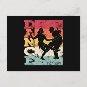 Vintagen Boogie Woogie Swing Dancing Retro Färg Vykort