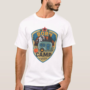 Vintagen Born till Camp Retro T Shirt