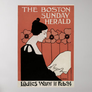 Vintagen Boston Söndag Herald Poster