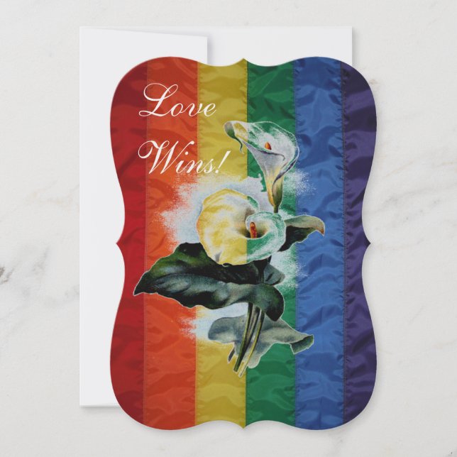 Vintagen Botanical Calla Lily, Bröllop Rainbow (Framsida)