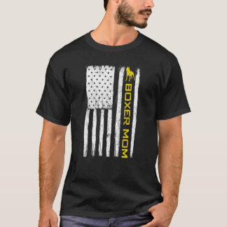 Vintagen Boxer Hund är patriotisk med amerikansk F T Shirt