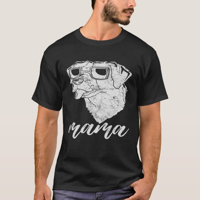 Vintagen Bretagne Spaniel Mamma Mamma T Shirt (Framsida)