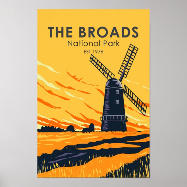 Vintagen Broads National Park England Poster (Framsidan)
