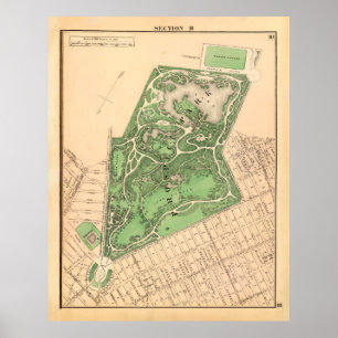 Vintagen Brooklyn, Karta (1874) Poster