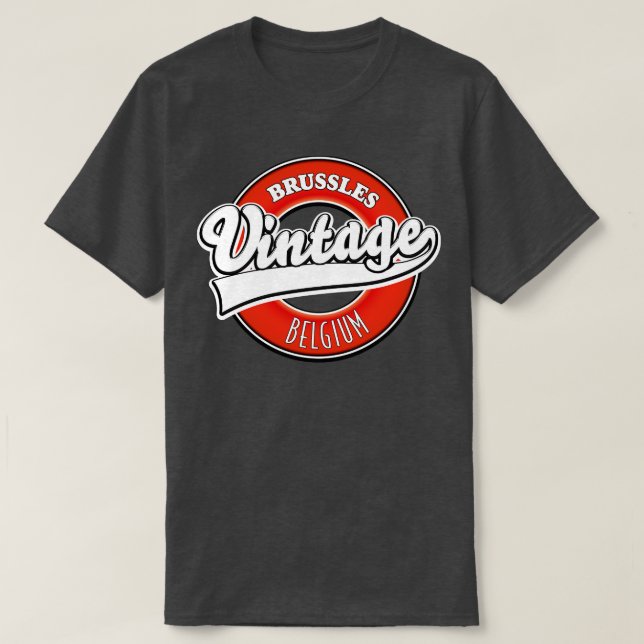 Vintagen Bryssel Belgien T Shirt (Design framsida)