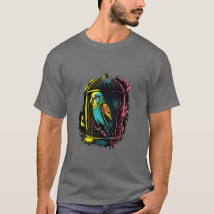Vintagen Budgie Budgerigar Parakeet Bird Pet Owner T Shirt