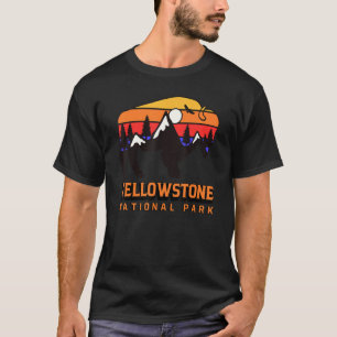 Vintagen Buff för Retro Bison Yellowstone National T Shirt