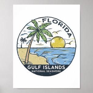 Vintagen bukt Islands National Seashore Florida Poster