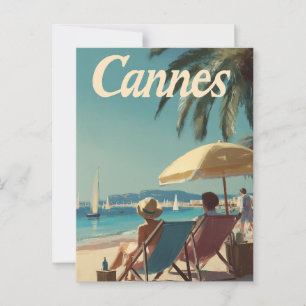 Vintagen Cannes Vykort