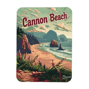 Vintagen Cannon Beach Magnet