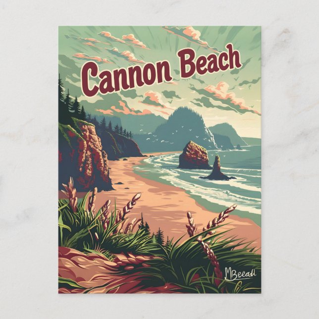 Vintagen Cannon Beach Vykort (Framsida)