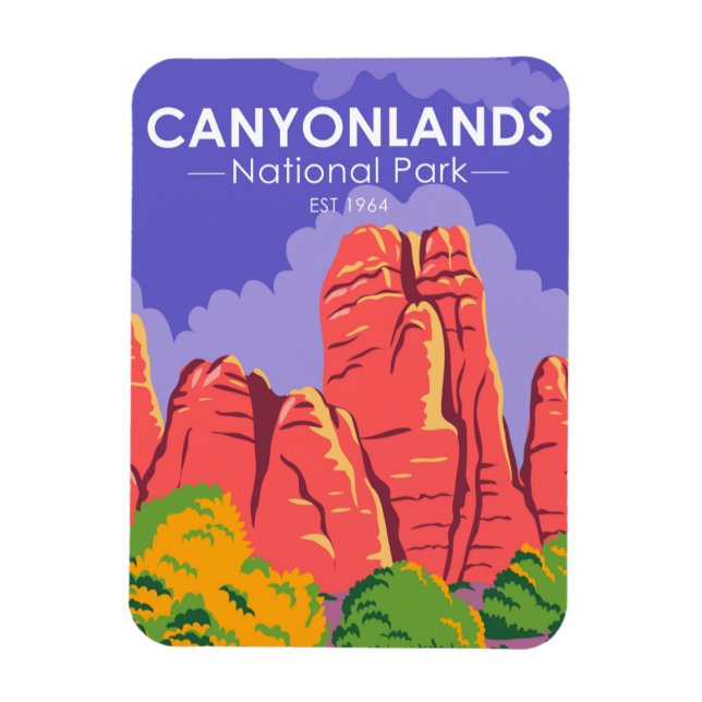 Vintagen Canyonlands nationalpark Utah Magnet (Vertikal)