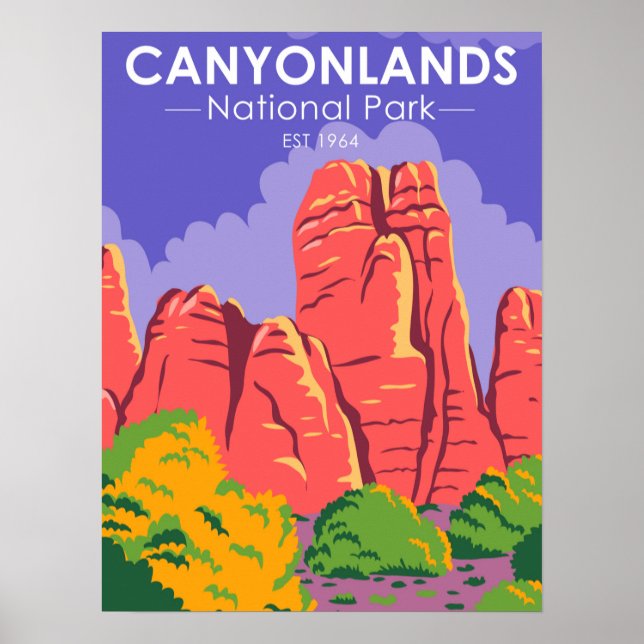 Vintagen Canyonlands nationalpark Utah Poster (Framsidan)