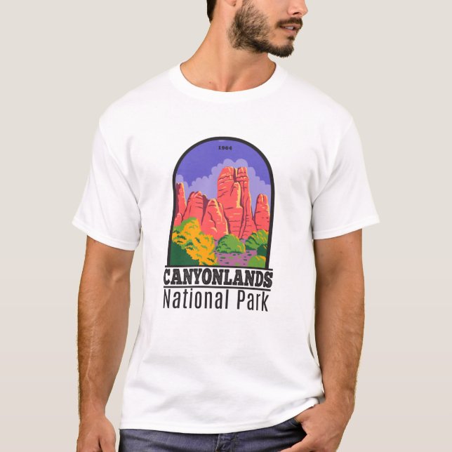 Vintagen Canyonlands nationalpark Utah T Shirt (Framsida)