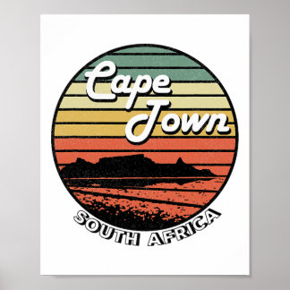 Vintagen Cape Town Bord Mountain South Afrika Poster