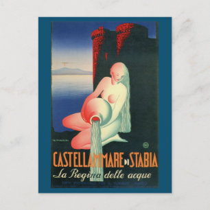 Vintagen Castellammare di Stabia Naples Vykort