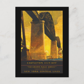 vintagen "Castleton cut off" New York Central Linj Vykort