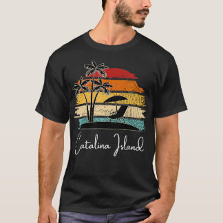 Vintagen Catalina Island Beach Handflatan Träd Vår T Shirt