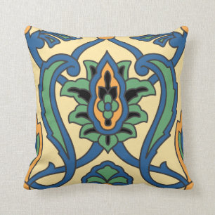 Vintagen Catalina Island Tile Design från 1920-ta Kudde