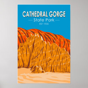 Vintagen Cathedral Gorge State Park Nevada Poster
