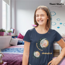 Vintagen Celestial Pajama Birthday Navy T Shirt