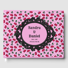 Vintagen Cherries i Rockabilly Bröllop Guest Bok