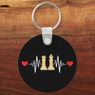 Vintagen Chess Heartslag Checkmate Nyckelring
