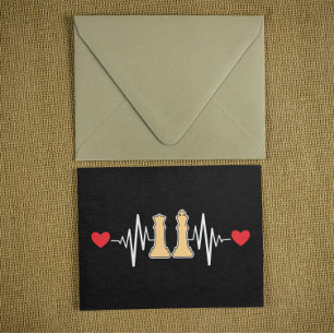 Vintagen Chess Heartslag Checkmate Vykort