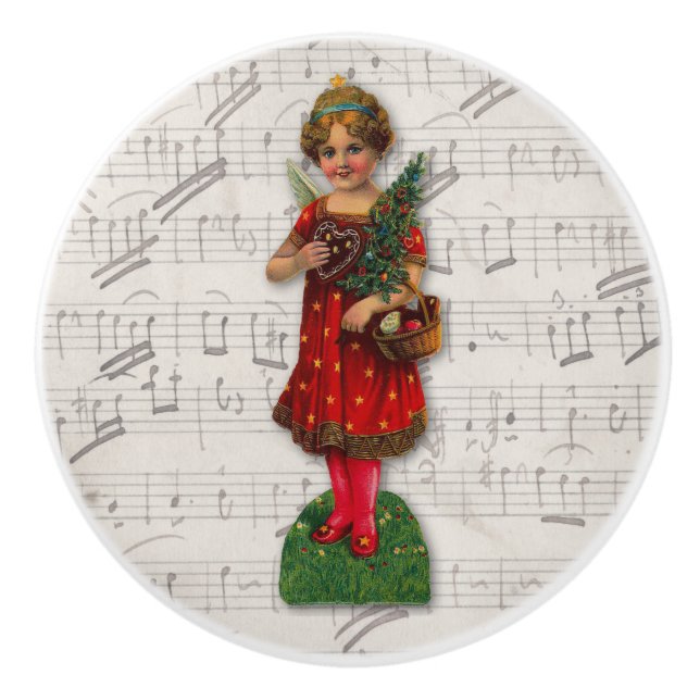 Vintagen Christian Victorian Girl Knopp (Framsidan)