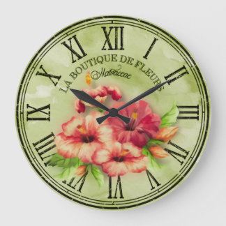 Vintagen Clock Round Titta "Hibiscus" Var01 Stor Klocka