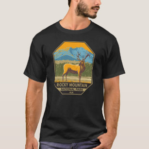 Vintagen Colorado Elk i nationalparken Rocky Mount T Shirt