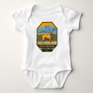 Vintagen Colorado Elk i nationalparken Rocky Mount T Shirt