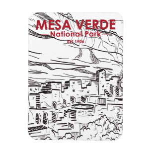 Vintagen Colorado i nationalparken Mesa Verde Magnet