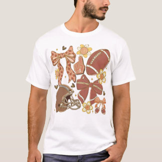 Vintagen Coquette Bow Football på speldagen T Shirt