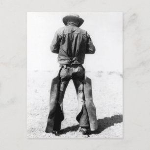 Vintagen Cowboy Wearing Chaps Vykort