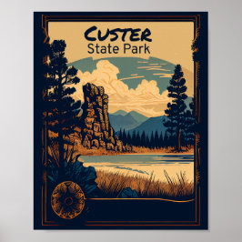 Vintagen Custer State Park Poster