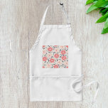 Vintagen Dahlia i Blommönstret Coral och Cream Förkläde<br><div class="desc">Öka din kulinariska upplevelse med vår utsökta "Beauty Flower"-plattan! Den här unika designen har ett fantastiskt blommönster som visar blommor i två harmoniska skuggor, vilket ger lite elegans till ditt kök eller grillande äventyr. Den här plattan, som är konstruerad av en tålig och högkvalitativ väv, skyddar inte bara dina kläder...</div>