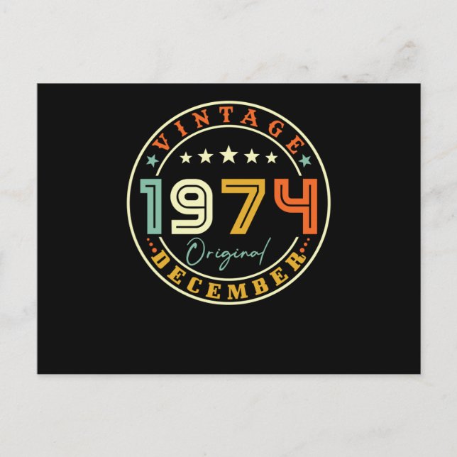 Vintagen december 1974 vykort (Framsida)