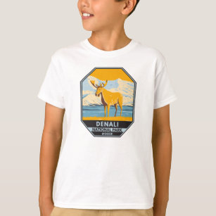 Vintagen Denali National Park Alaska Moose T Shirt