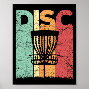 Vintagen Disk Golf Frolf Retro Disk Golf Player Poster