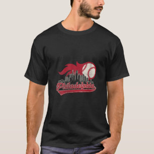 Vintagen Distress Philly Baseball Älskare V T Shirt