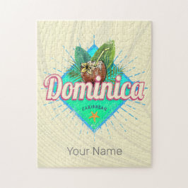 Vintagen Dominica Västindien Retro Vacation Pussel