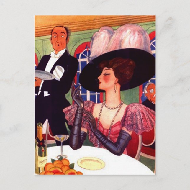 Vintagen Edwardian Mode Stil Vykort (Framsida)