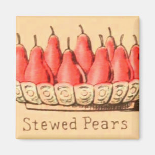 Vintagen efterserter illustration av frukt i stymp magnet