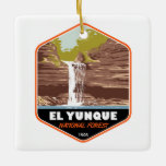 Vintagen El Yunque National Forest Puerto Rico Julgransprydnad Keramik<br><div class="desc">El Yunque National Forest vector Art design. El Yunque National Forest är en tropisk regnskog i nordöstra Puerto Rico.</div>