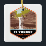 Vintagen El Yunque National Forest Puerto Rico Julgransprydnad Keramik<br><div class="desc">El Yunque National Forest vector Art design. El Yunque National Forest är en tropisk regnskog i nordöstra Puerto Rico.</div>