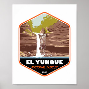 Vintagen El Yunque National Forest Puerto Rico Poster
