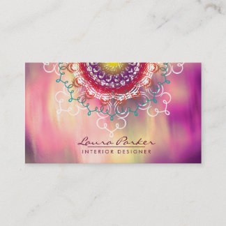 Vintagen Elegant Artist för av Damask Mandala-vat Visitkort
