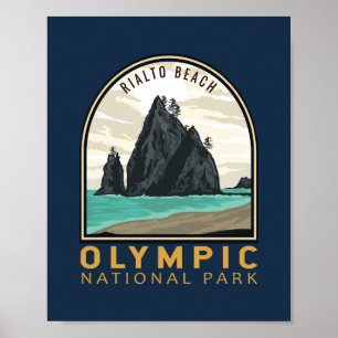Vintagen Emblem i den olympiska nationalparken Ria Poster