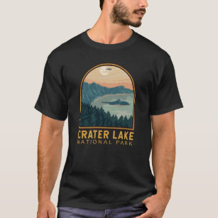 Vintagen Emblem i nationalparken Crater Sjö T Shirt